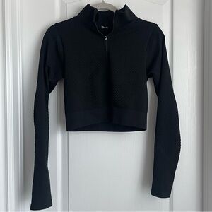 Black athletic zip-up sweater